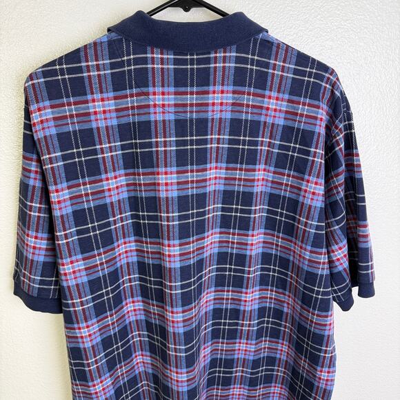 Vtg Polo Ralph Lauren Shirt Mens XL Plaid Red Blue Short Sleeve Button Casual * - Picture 8 of 11